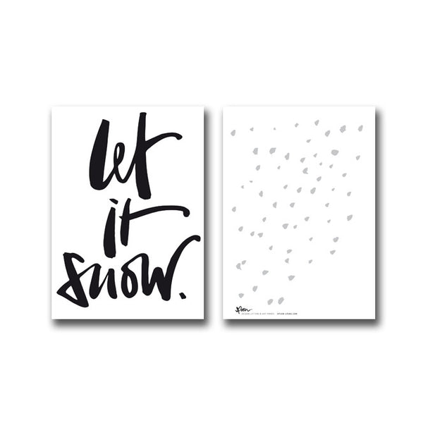 5 POSTCARDS - LET IT SNOW - spoon. - 1